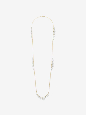 Long Graduated Pearl Fringe Necklace Sbn235