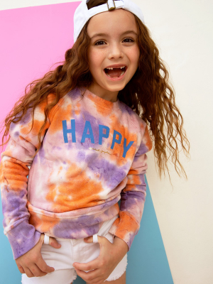 Tie Dye Happy Sweatshirt