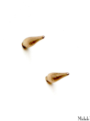 Gold Pear Spears Stud Earrings