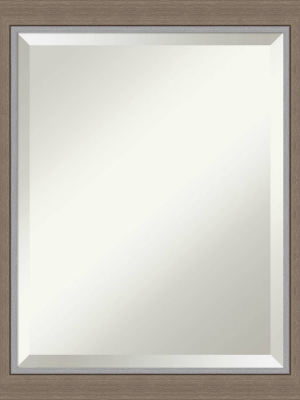 19" X 23" Eva Framed Bathroom Vanity Wall Mirror Brown - Amanti Art