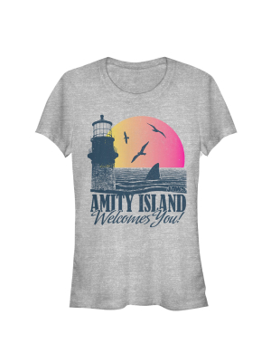 Junior's Jaws Amity Island Tourist Welcome T-shirt