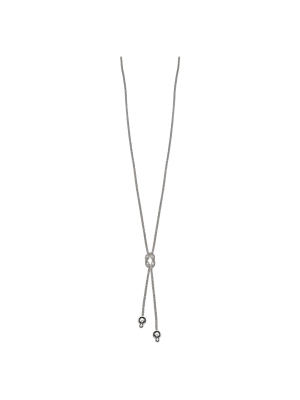 Women's Popcorn Knot Chain In Sterling Silver With Extender- Gray (16")