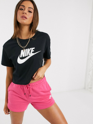 Nike Cropped Futura Logo T-shirt In Black