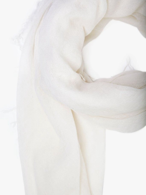 Eggshell Cashmere And Silk Scarf