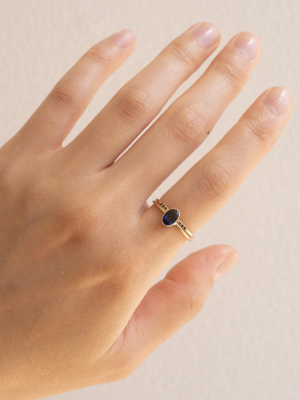 Oval Blue Sapphire Wisp Ring