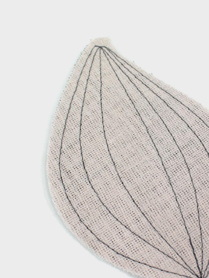 Ban Inoue, Leaf Shaped Coaster, White And Charcoal