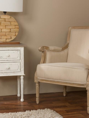 Camie Light Beige Traditional French Accent Chair