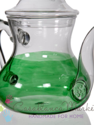 Green Glass Teapot