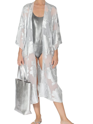 Metallic Flower Babani Cover Up