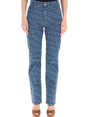 See By Chloé Monogram Motif Straight Leg Jeans