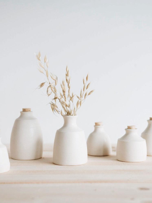 Ceramic Cork Bottle - White