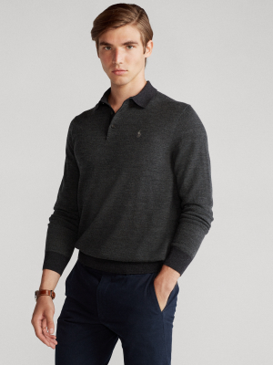Merino Wool Polo-collar Sweater