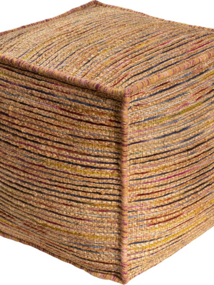 Estella Pouf Mustard/wheat/fuschia