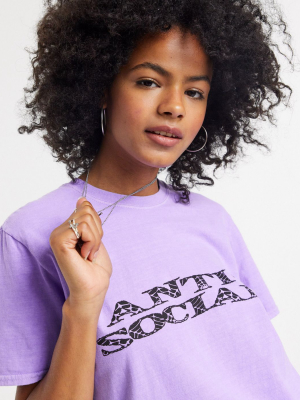 Topshop Slogan T-shirt In Purple Two-piece