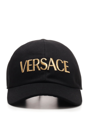 Versace Logo Embroidered Baseball Cap