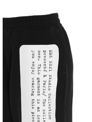 Mm6 Maison Margiela Description Print Jogger Pants