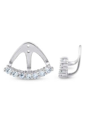 Pompeii3 3/4 Ct Diamond Stud Earring Jackets 14k White Gold (up To 8mm)