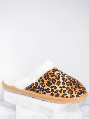 Homeward Bound Brown Leopard Slippers