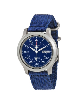 Seiko 5 Blue Dial Blue Canvas Men's Watch Snk807