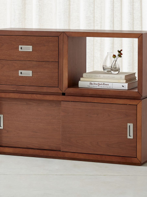 Aspect Walnut 3-piece Small Modular Storage Set