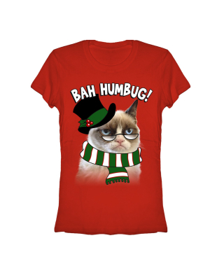 Junior's Grumpy Cat Scrooge Humbug T-shirt