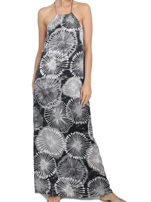 Printed Racer Back Long Dress