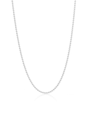 14kt White Gold Ball Chain Necklace