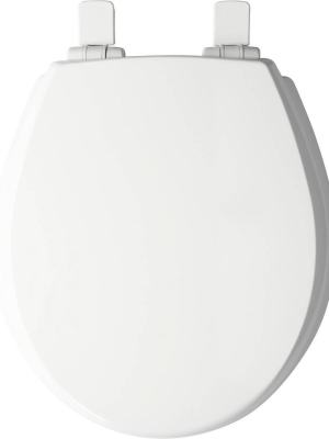 Kendall Round Enameled Wood Toilet Seat With Easy Clean And Slow Close Hinge White - Mayfair