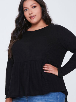 Plus Size Waffle Knit Top