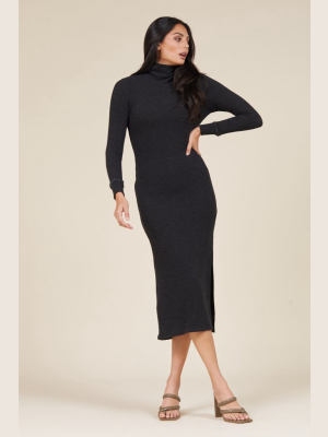 All In Asymmetrical Turtleneck Dress