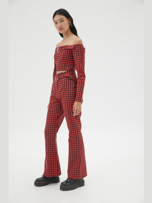 Milk It Gingham Flare Pant