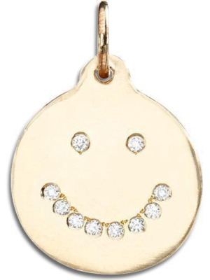 Smiley Disk Charm Pavé Diamonds