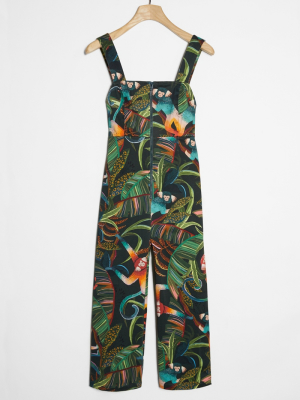 Farm Rio Monkeys Cropped Jumpsuit