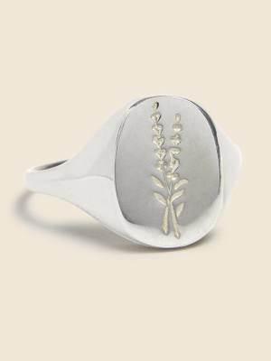 Lavender Signet Ring - Silver