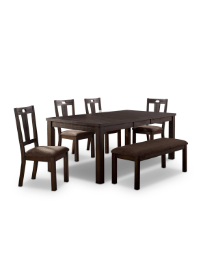 6pc Hawthorne Transitional Dining Table Dining Set Walnut/ash Brown - Homes: Inside + Out