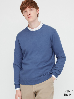 Men Supima© Cotton Crew Neck Long-sleeve Sweater