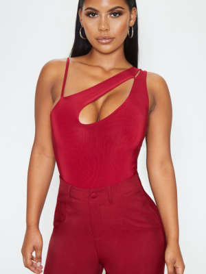 Scarlet Slinky Front Slit Bodysuit