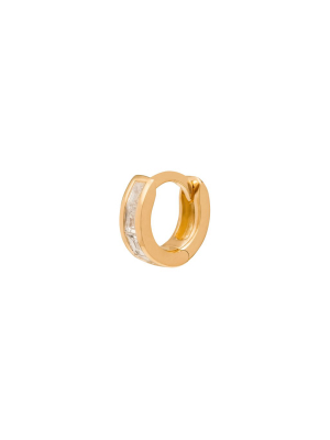 Half Baguette Huggie 6.5mm - Yellow Gold