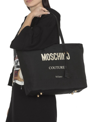 Moschino Logo Printed Tote Bag