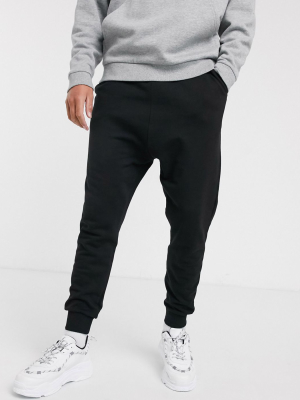 Asos Design Drop Crotch Sweatpants In Black