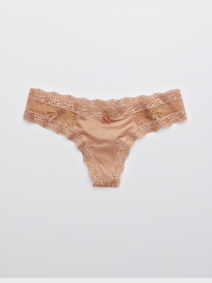 Aerie Garden Party Shine Thong Underwear