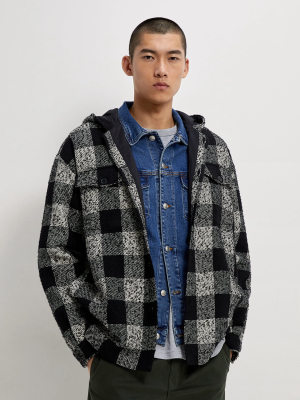 Hooded Plaid Overshirt