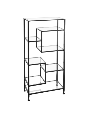 68" Jamel Bookcase Matte Black - Aiden Lane