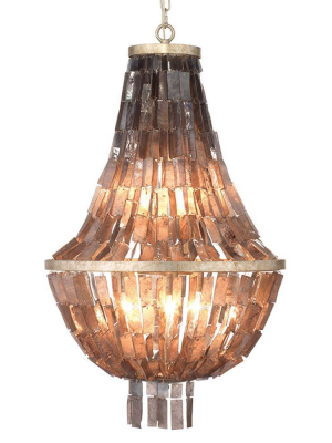 Jamie Young Capsize Chandelier In Black Mother Of Pearl