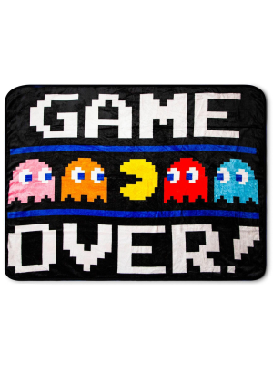 Just Funky Pac-man "game Over" Fleece Throw Blanket | 45 X 60 Inch Cozy Blanket