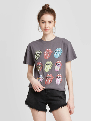 Women's Rolling Stones Short Sleeve Boyfriend Graphic T-shirt (juniors') - Gray