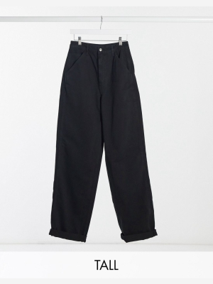 Asos Design Tall Slouchy Chino Pants In Black