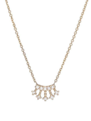 Jennie Kwon Designs Mini White Diamond Crown Necklace