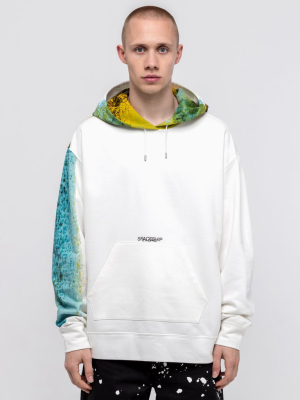 Watercolour Hoodie In White & Yellow