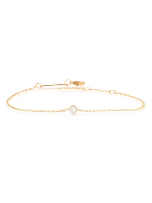 14k Single Bezel Opal Bracelet | October Birthstone